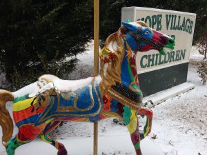 Snowy Carousel Horse